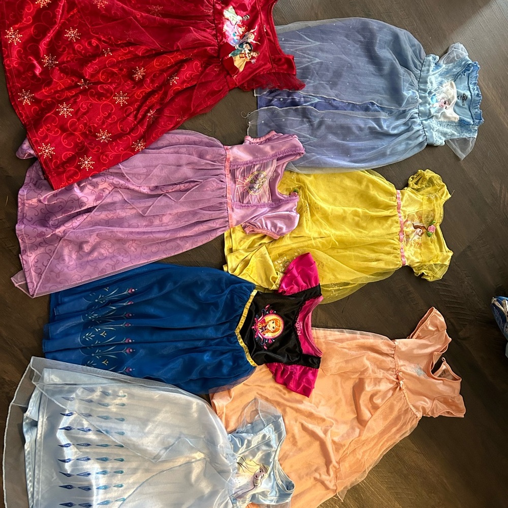 Disney Princess Nightgown Set - Red, Blue, Purple, Yellow